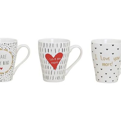 Mug sayings made of porcelain, 3-way assorted, 10 cm