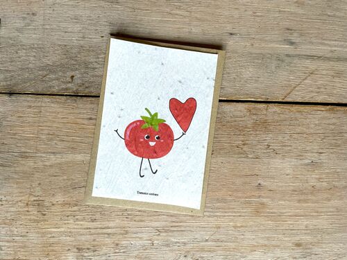 Carte coeur tomates