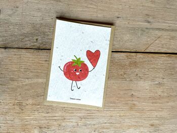 Carte coeur tomates