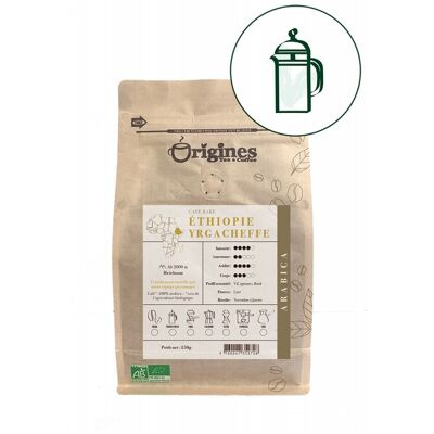 Café raro orgánico - Etiopía Yrgacheffe - Pistón 250g