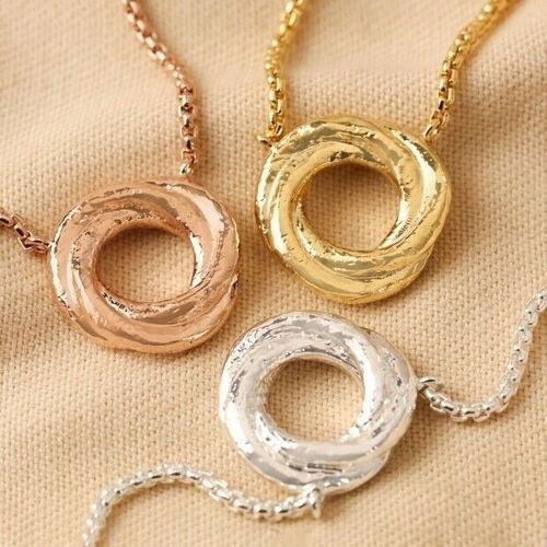 Organic Molten Russian Ring Pendant Necklace