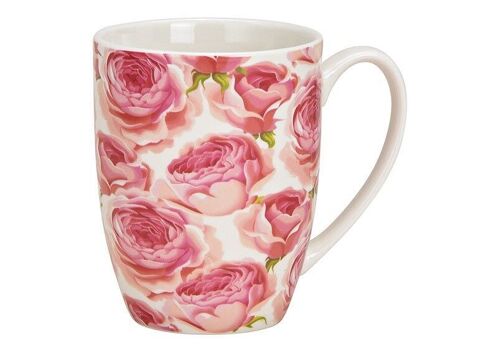 Becher Rosen Dekor aus Porzellan Pink/Rosa (B/H/T) 13x11x9cm 380ml