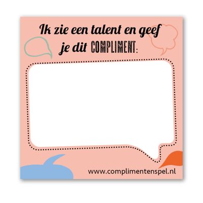 Compliments Post-it "I see a talent and give you this compliment"
