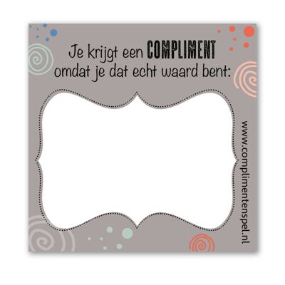 Complimenten Post-it "Je krijgt een compliment omdat je dat echt waard bent"