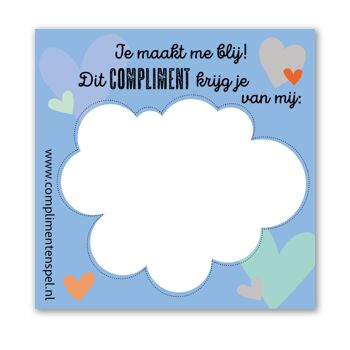 Compliments Post-it "Tu me fais plaisir ! Tu recevras ce compliment de ma part"