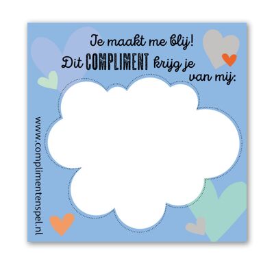Complimenten Post-it "Je maakt me blij! Dit compliment krijg je van mij"