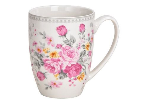 Tasse Rosendekor aus Porzellan Pink/Rosa (B/H/T) 13x12x9cm 300ml