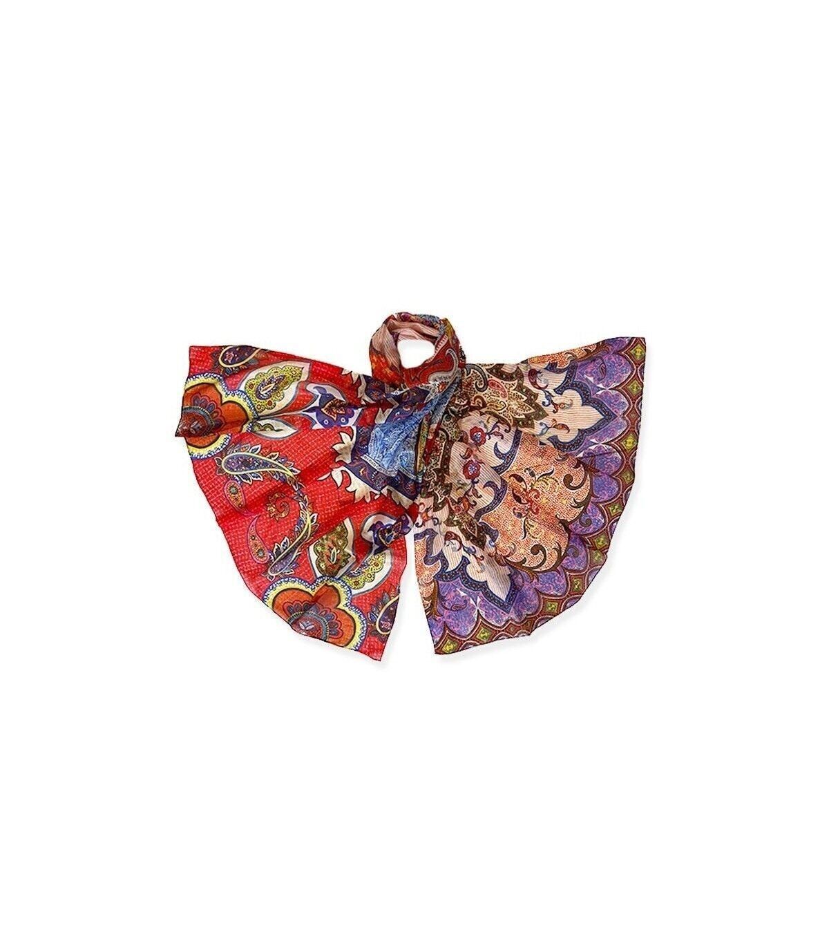 Ampia sciarpa di seta naturale con bei colori per le donne