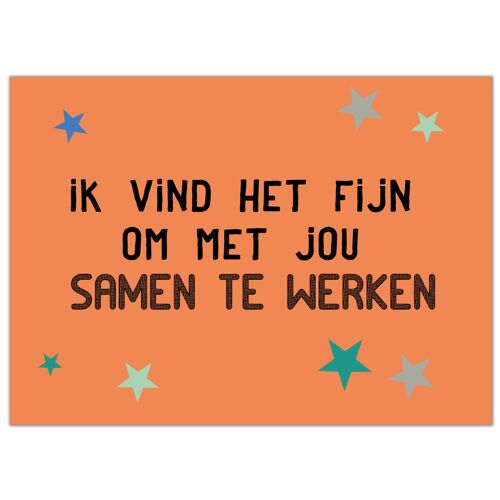 Ansichtkaart "Ik vind het fijn om met jou samen te werken"