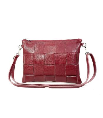 Grand sac à bandoulière tressé en cuir véritable pour femme 7