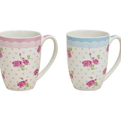 Taza de porcelana rosa, surtido, 10 cm, 300 ml