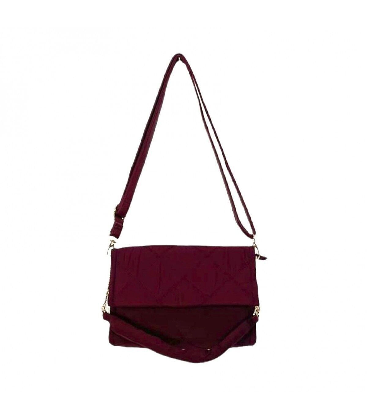 Gesteppte Umhängetasche aus Nylon mit Klappe und schönem Design