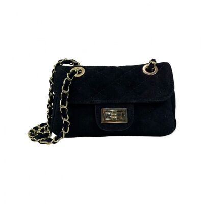 Chanel Style Split Leather Shoulder Bag with Flap