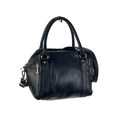 Italian Leather Bowling Bag for Women - Black Friday