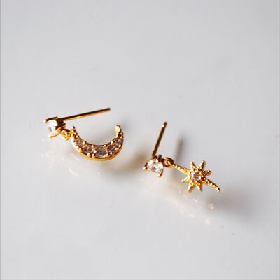 Star and Moon Earrings - star + Moon