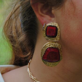 Boucles d'Oreilles Luanda Rouge 1