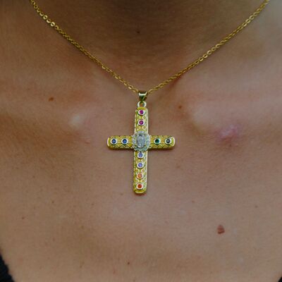 Gelbes Kreuz Halskette