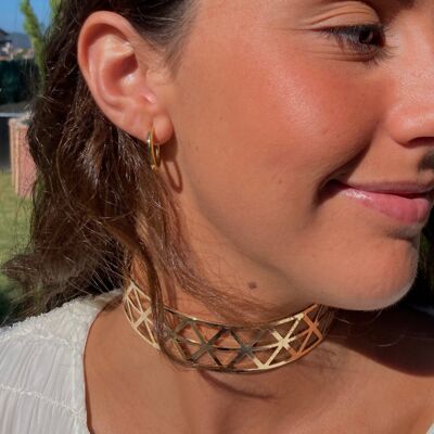 Golden hoops earrings click