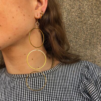 Disc Earrings - 3 hoops