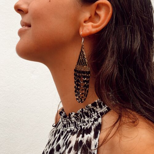 Pendientes Manhattan negro