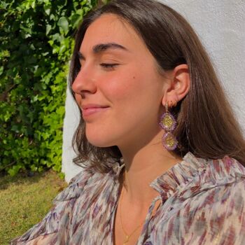 Boucles d'oreilles malte violet 1