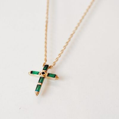 Collana Crucis verde