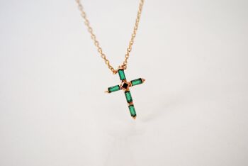 Collier Crucis vert 3