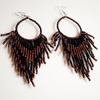 Black and gold daisy earrings