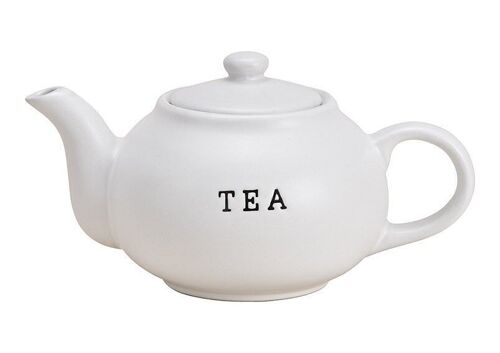 Teekanne TEA aus Keramik Weiß (B/H/T) 23x14x15cm 1200ml