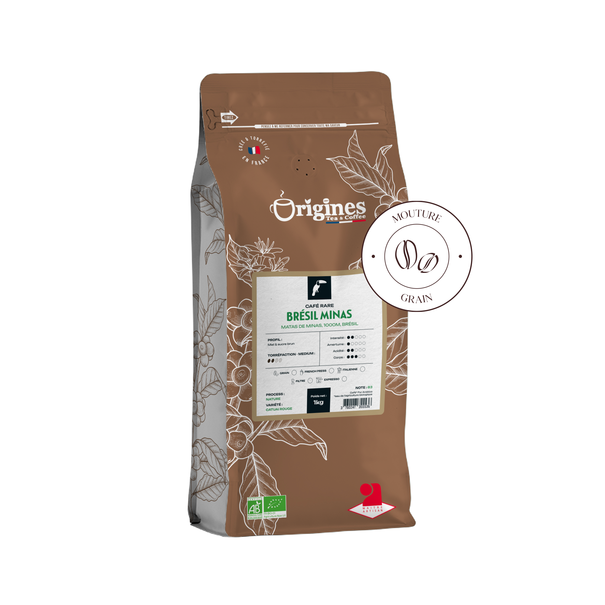 Rare Organic Coffee - Minas Gerais, Brazil - 1kg Beans