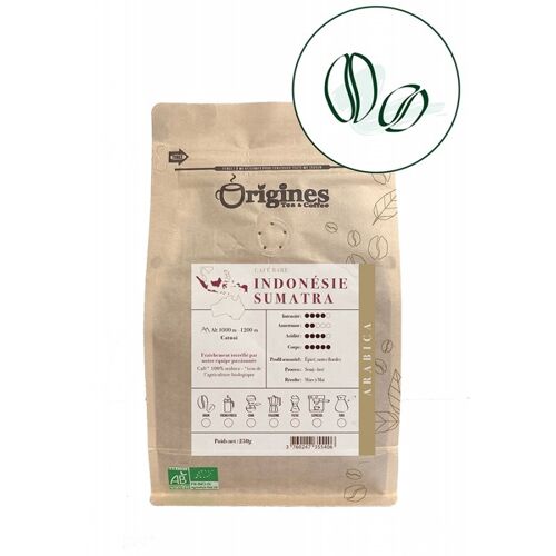 Café rare Bio - Indonésie Sumatra - Grains 250g