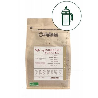 Café raro orgánico - Indonesia Sumatra - Pistón 250g