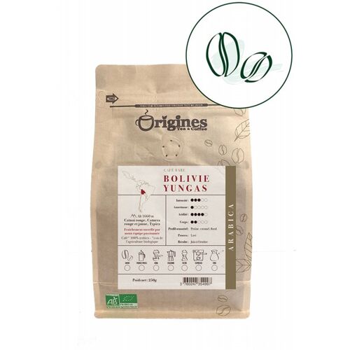 Café rare Bio - Bolivie Yungas - Grains 250g