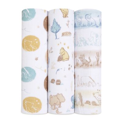 aden + anais™ fasce grandi confezione da 3 mussola di cotone Winnie the Pooh nel bosco