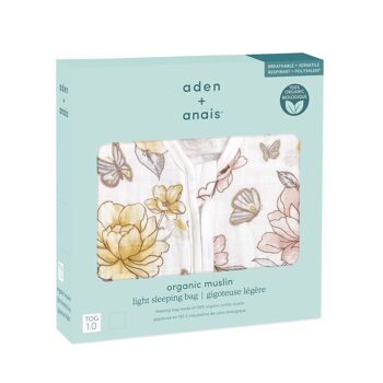 aden + anais™ sac de couchage léger 1.0 TOG mousseline de coton biologique terre 2