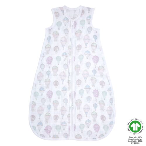 aden + anais™ light sleeping bag 1.0 TOG organic cotton muslin above the clouds-in the sky