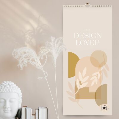 Calendrier de couple "Design Lover" 2024, planning familial 19 x 42 cm, calendrier 2024 (UE=5 pièces)