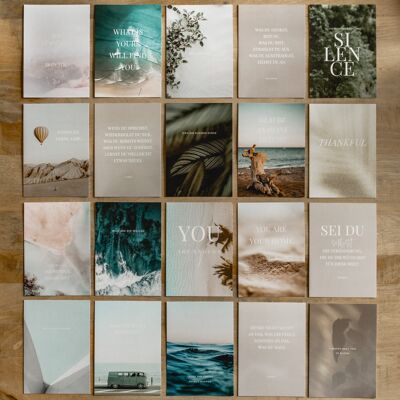 20 cartoline collezione self-love, set di cartoline in carta naturale DIN A6 (VE=5 set)