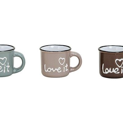 Espresso cup Love it made of ceramic colored 3-way, (W / H / D) 8x5x6cm, 50ml