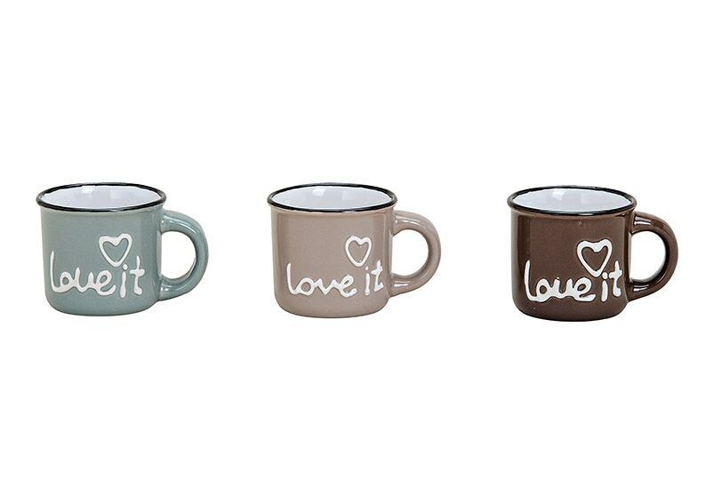 Espresso cup Love it made of ceramic colored 3-way, (W / H / D) 8x5x6cm, 50ml