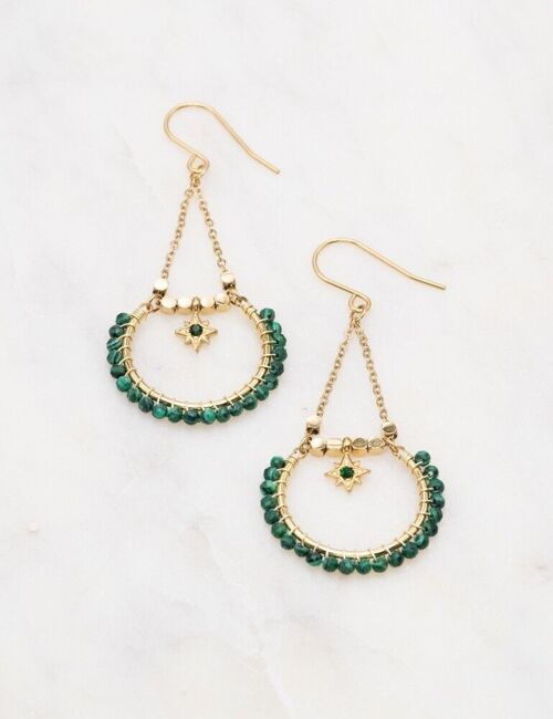 Boucles d'oreilles Noelia - Malachite