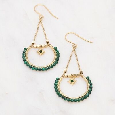 Boucles d'oreilles Noelia - Malachite