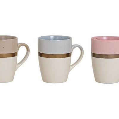 Ceramic mug beige 3-fold, (W / H / D) 12x10x8cm