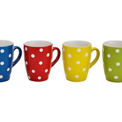 Mug with dot decoration made of ceramic, 4 compartments, 11 cm, 250 ml