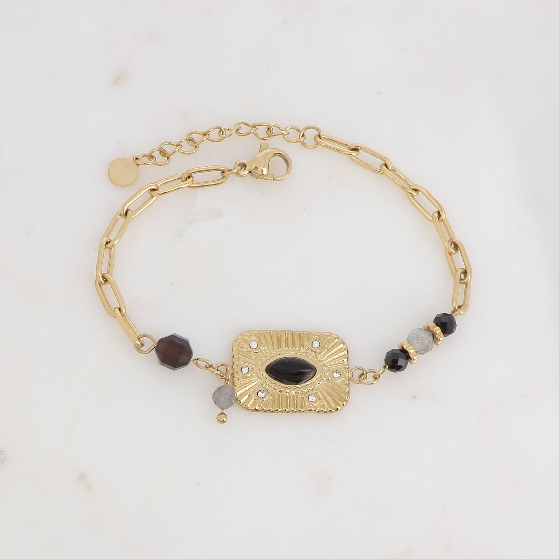 Elvida Armband - Onyx und schwarze Agathe