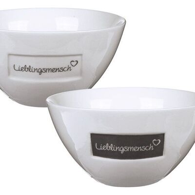 Cereal bowl favorite made of porcelain white 2-way, (W / H / D) 13x7x13cm 400ml