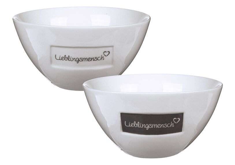 Cereal bowl favorite made of porcelain white 2-way, (W / H / D) 13x7x13cm 400ml