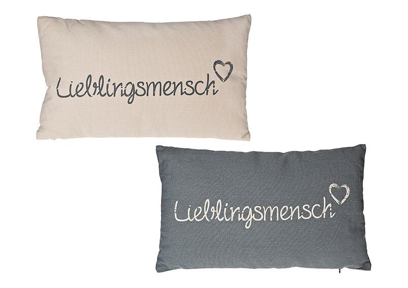 Kissen Lieblingsmensch mit Reißverschluß Baumwolle, 30x50cm 2-fach