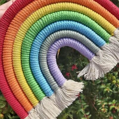 Arco Iris De Macramé Colgante