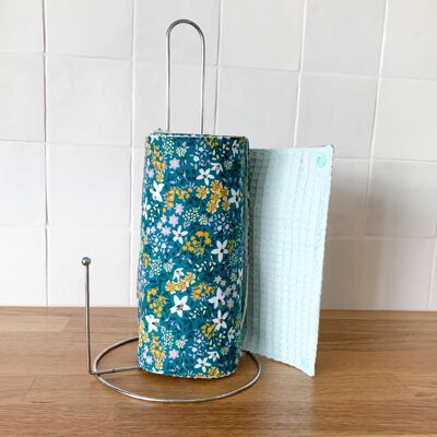 Blue floral washable paper towel roll